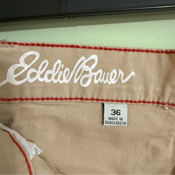 Eddie Bauer Tan Flat Front Shorts Classic Style - Picture 2 of 8